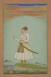 Maharaja Rama Singh (I) von Amber, ca. 1660 (Gouache und Gold auf Papier, auf Albumblatt montiert)